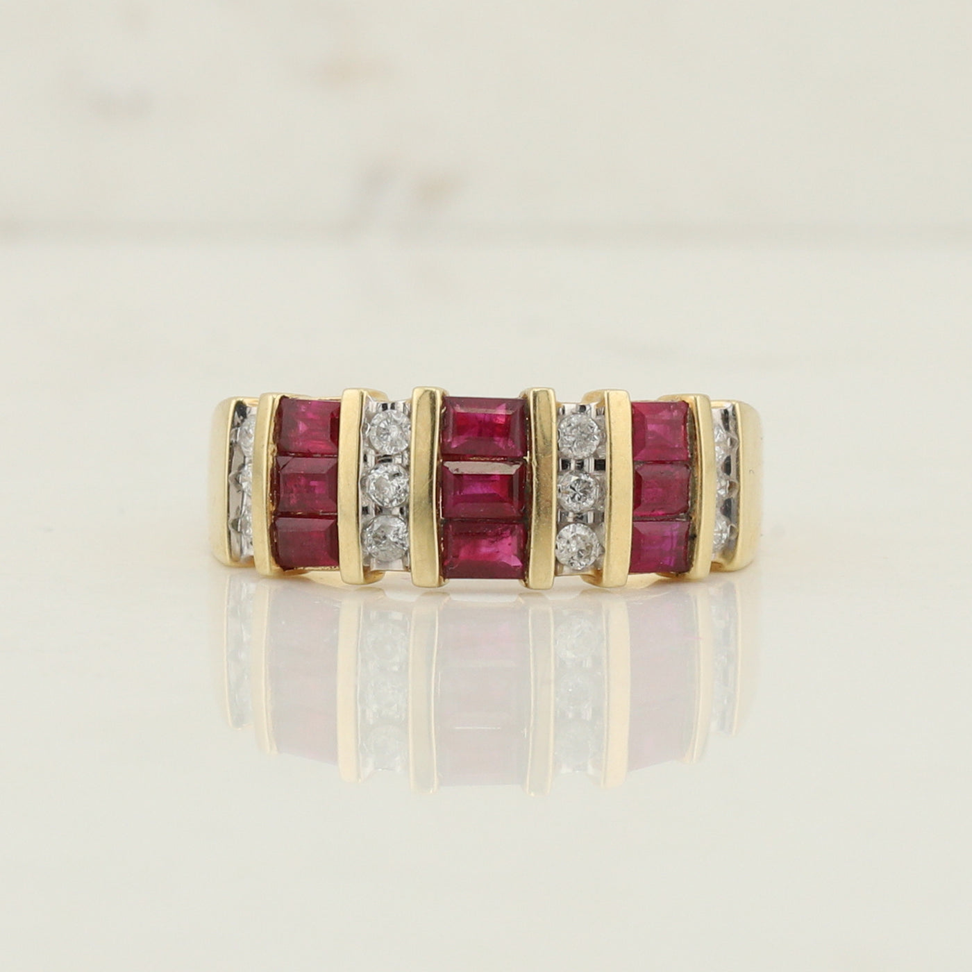 Yellow Gold Ruby and Diamond Ring