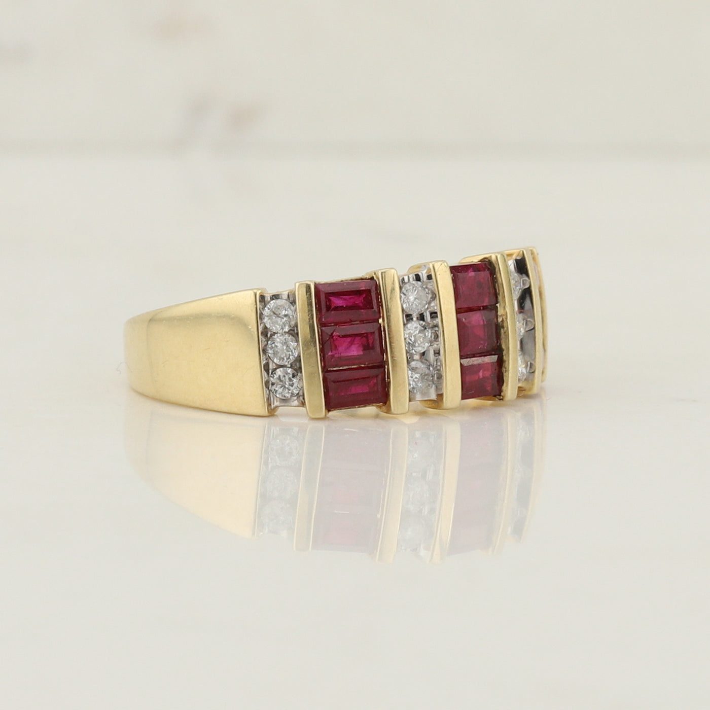 Yellow Gold Ruby and Diamond Ring