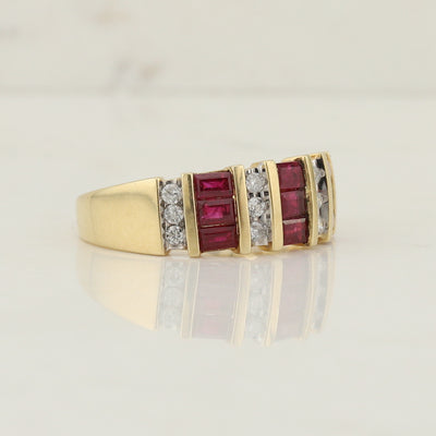 Yellow Gold Ruby and Diamond Ring