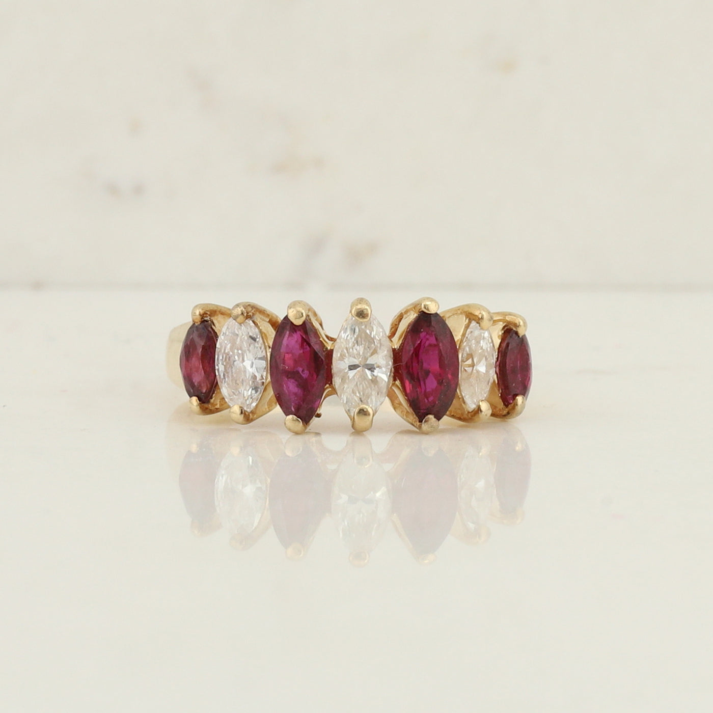 Yellow Gold Ruby and Diamond Ring
