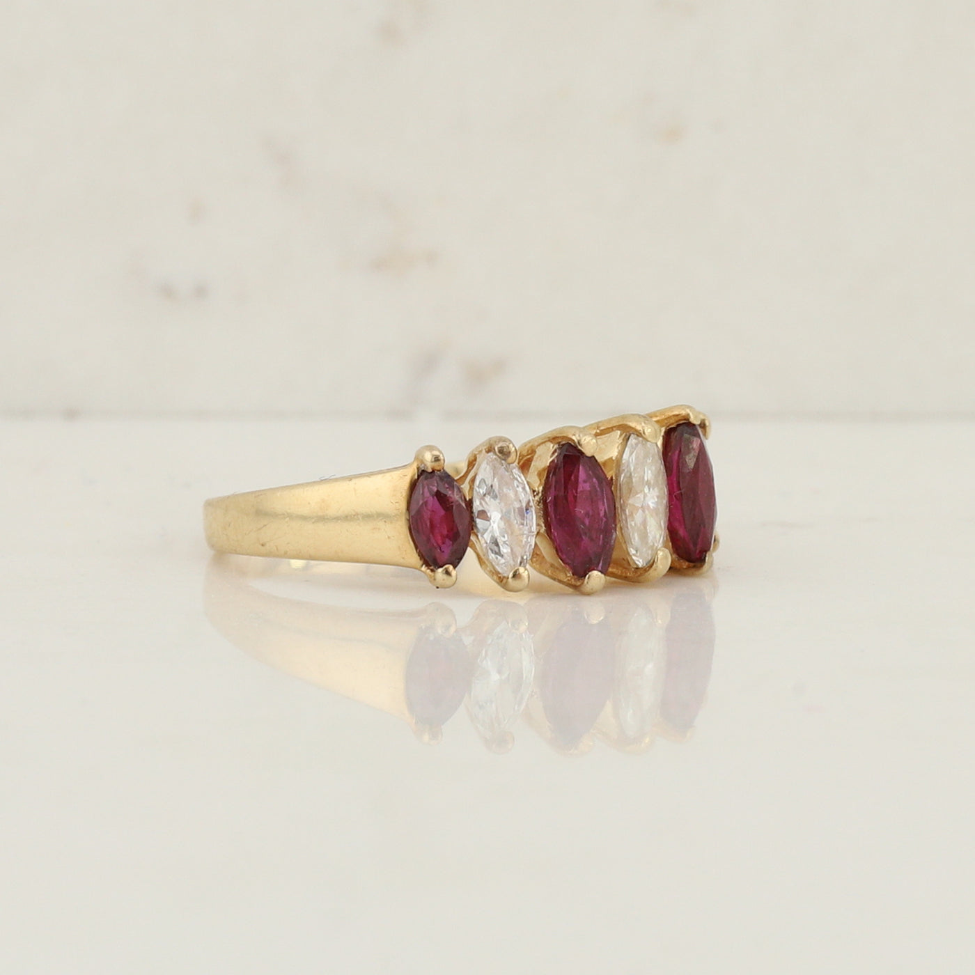 Yellow Gold Ruby and Diamond Ring