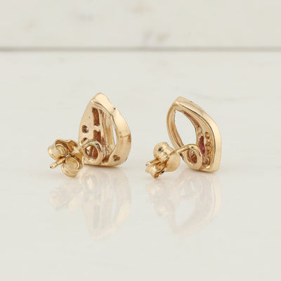 Yellow Gold Ruby and Diamond Earrings