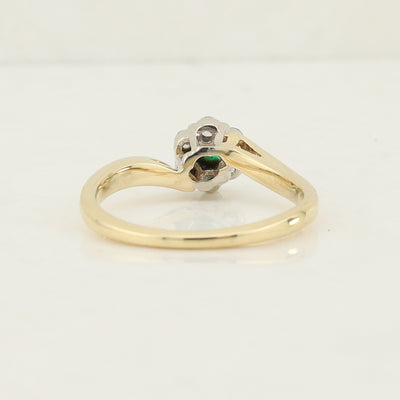 Yellow Gold Emerald and Diamond Ring
