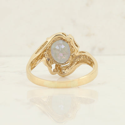 Yellow Gold Mystic Topaz Ring