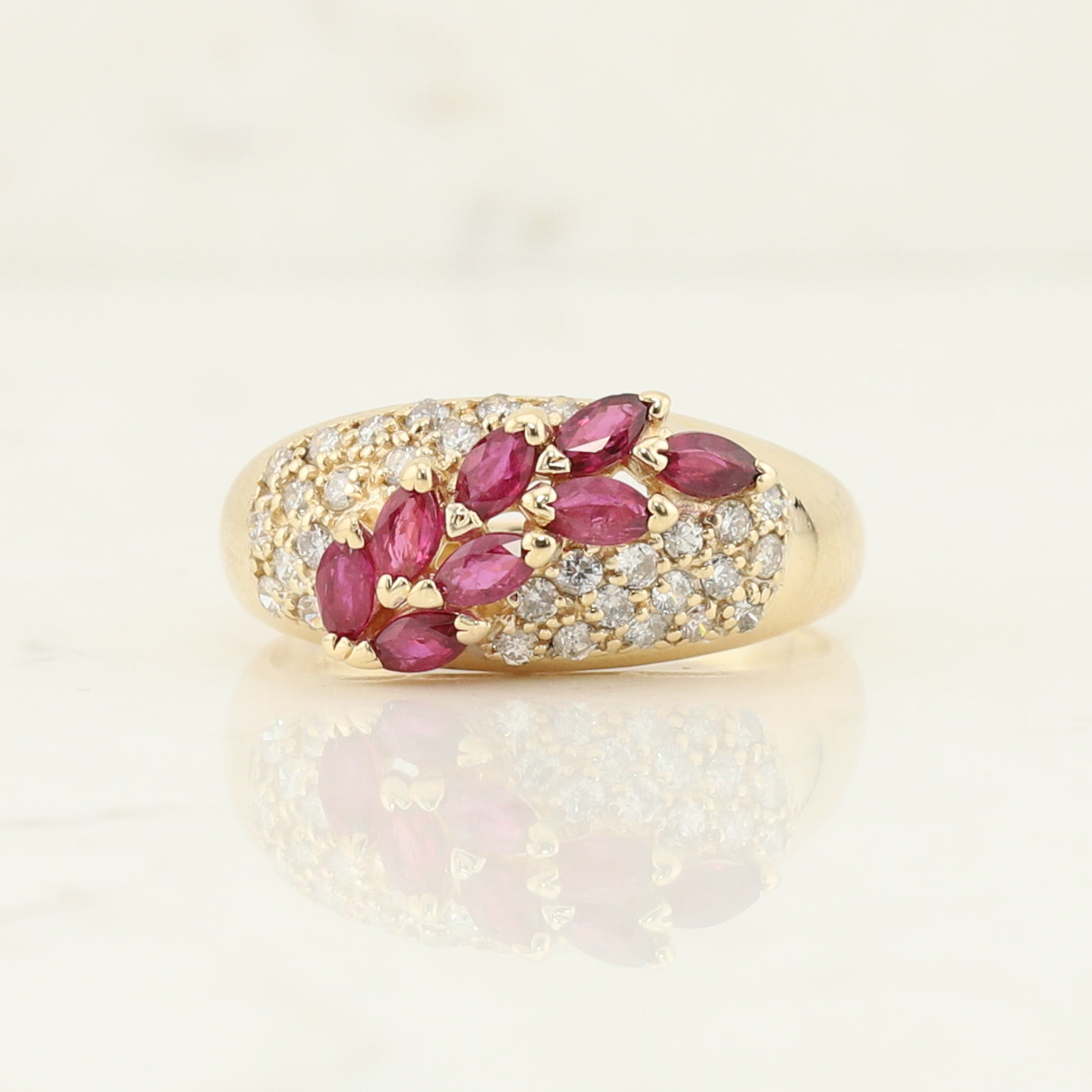 Yellow Gold Ruby and Diamond Ring
