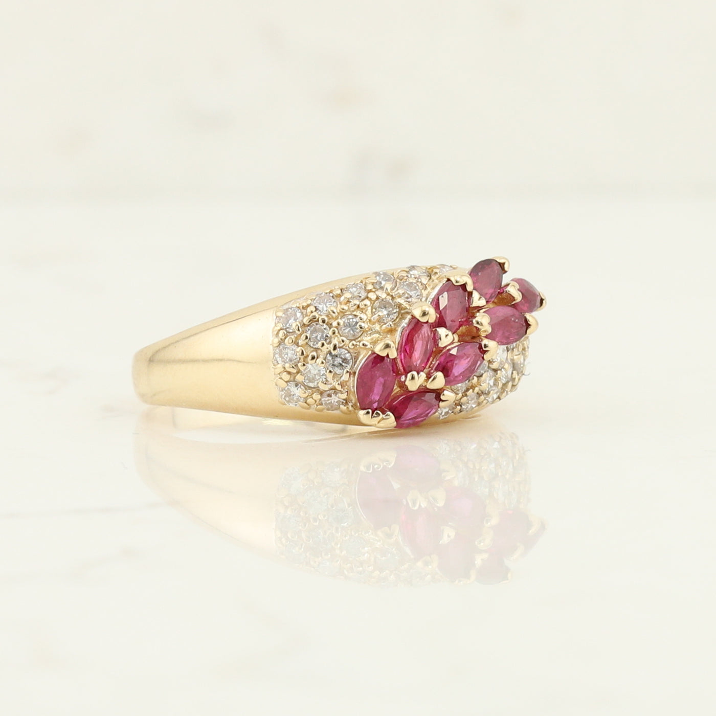 Yellow Gold Ruby and Diamond Ring