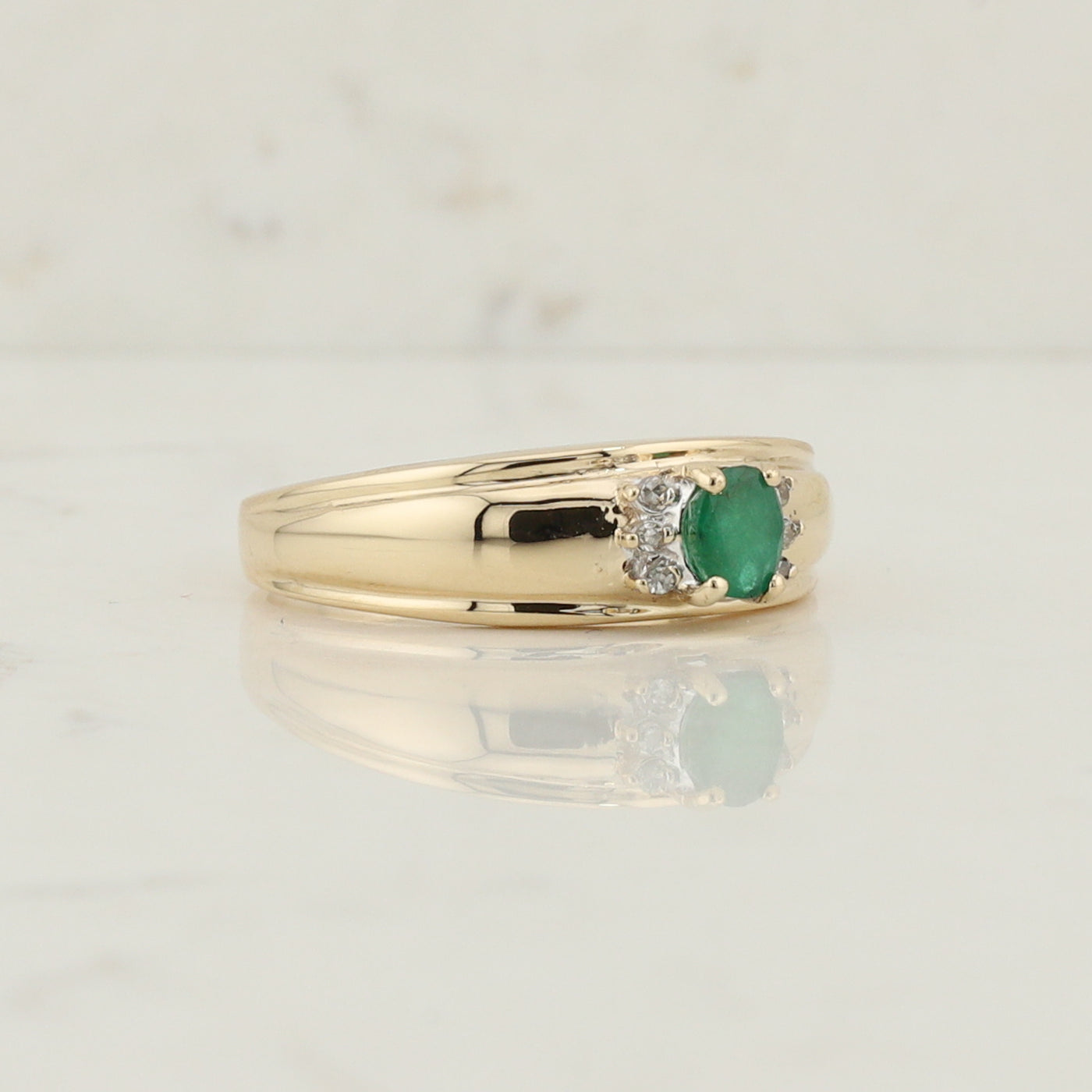 Yellow Gold Emerald Ring