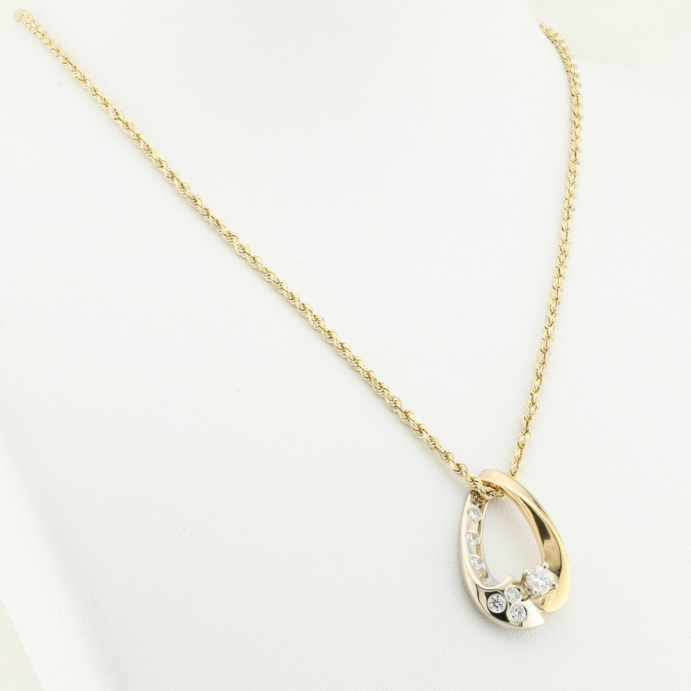 Pear Pendant with Diamonds