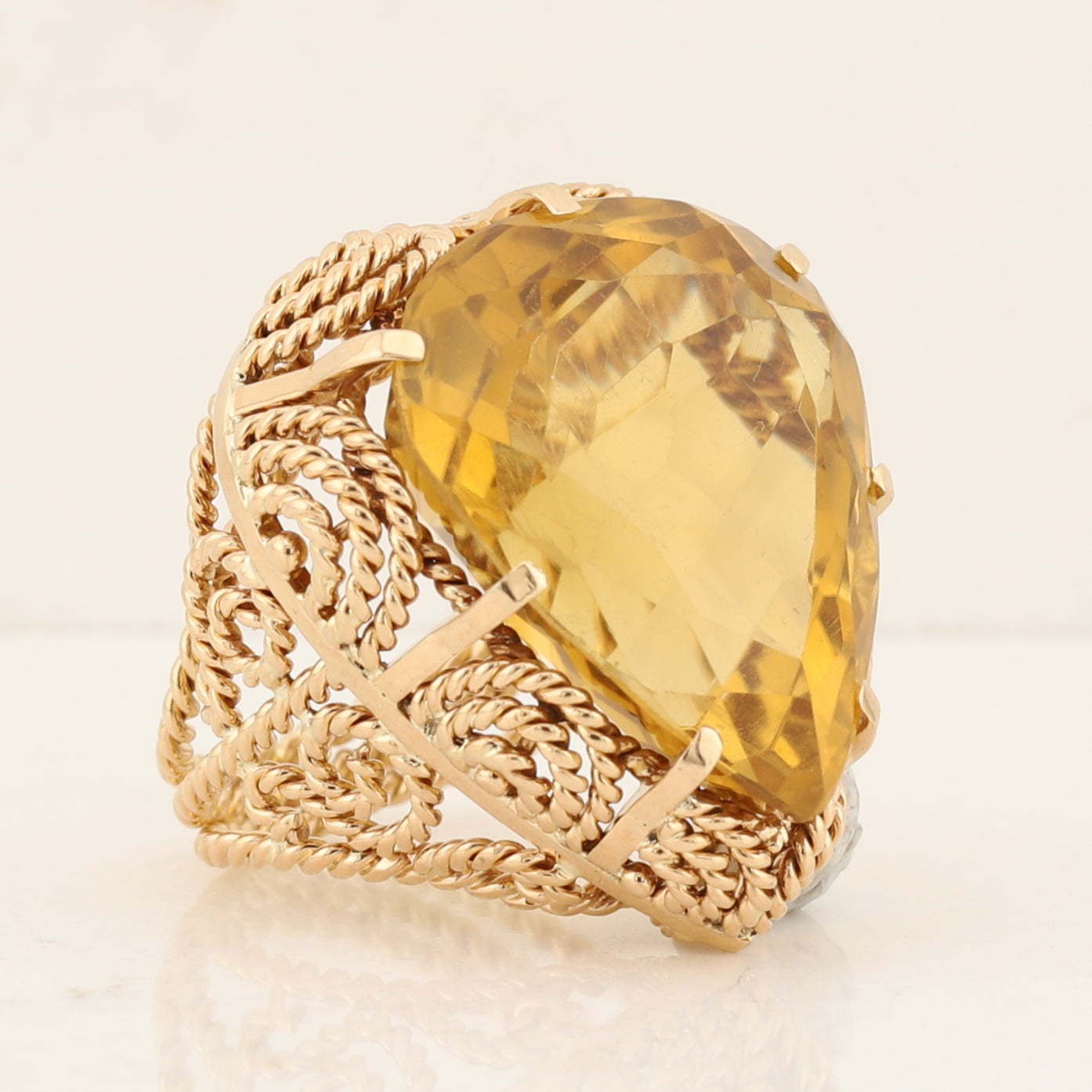 Pear Citrine Ring