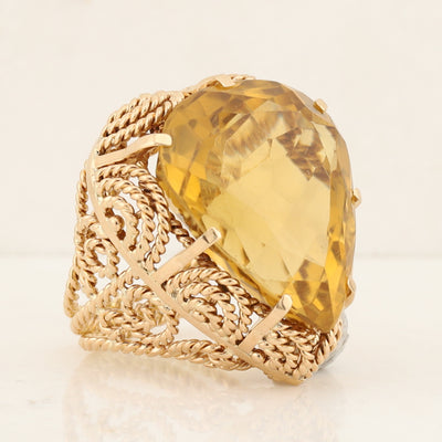Pear Citrine Ring