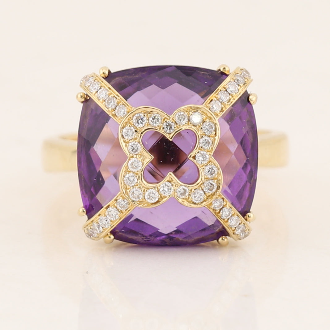 Amethyst & Diamond Ring