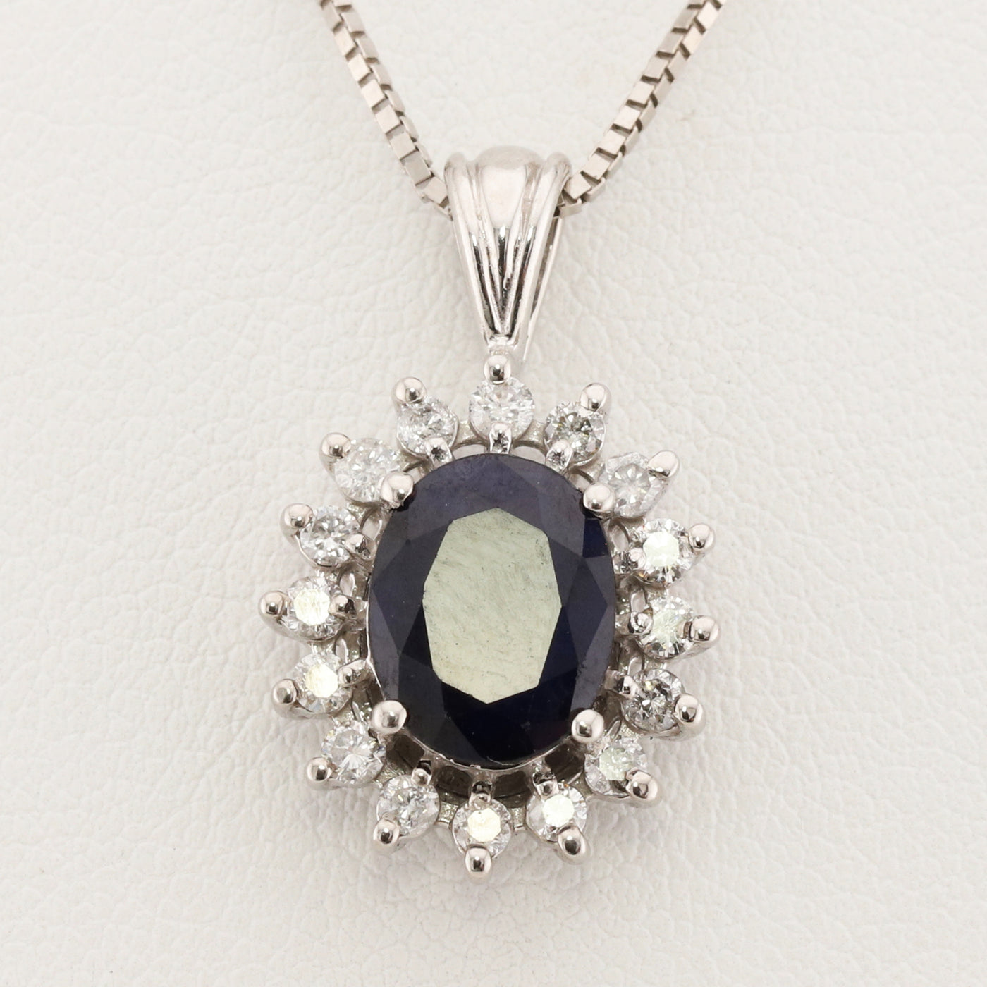 Diamond & Sapphire Cluster Pendant