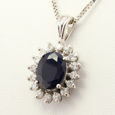 Diamond & Sapphire Cluster Pendant