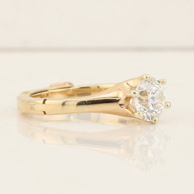 Yellow Gold Solitaire Hinged Shank