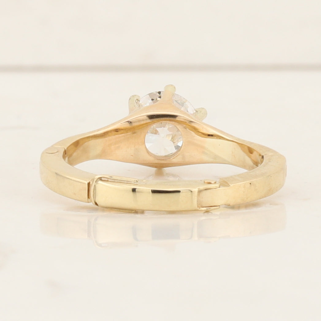Yellow Gold Solitaire Hinged Shank