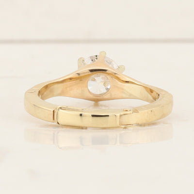 Yellow Gold Solitaire Hinged Shank