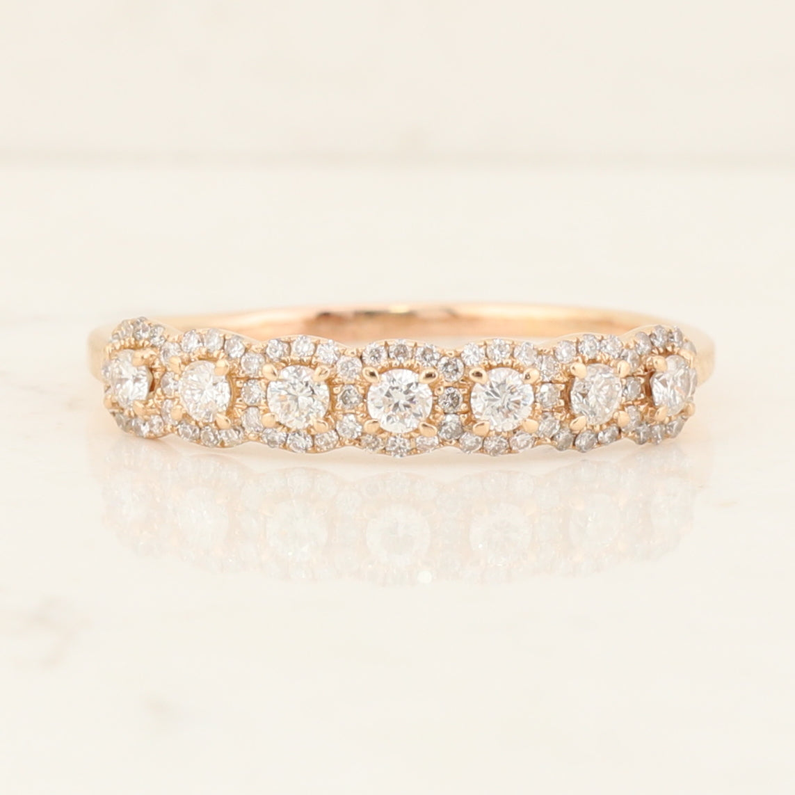 14kt Rose Gold Halo Band