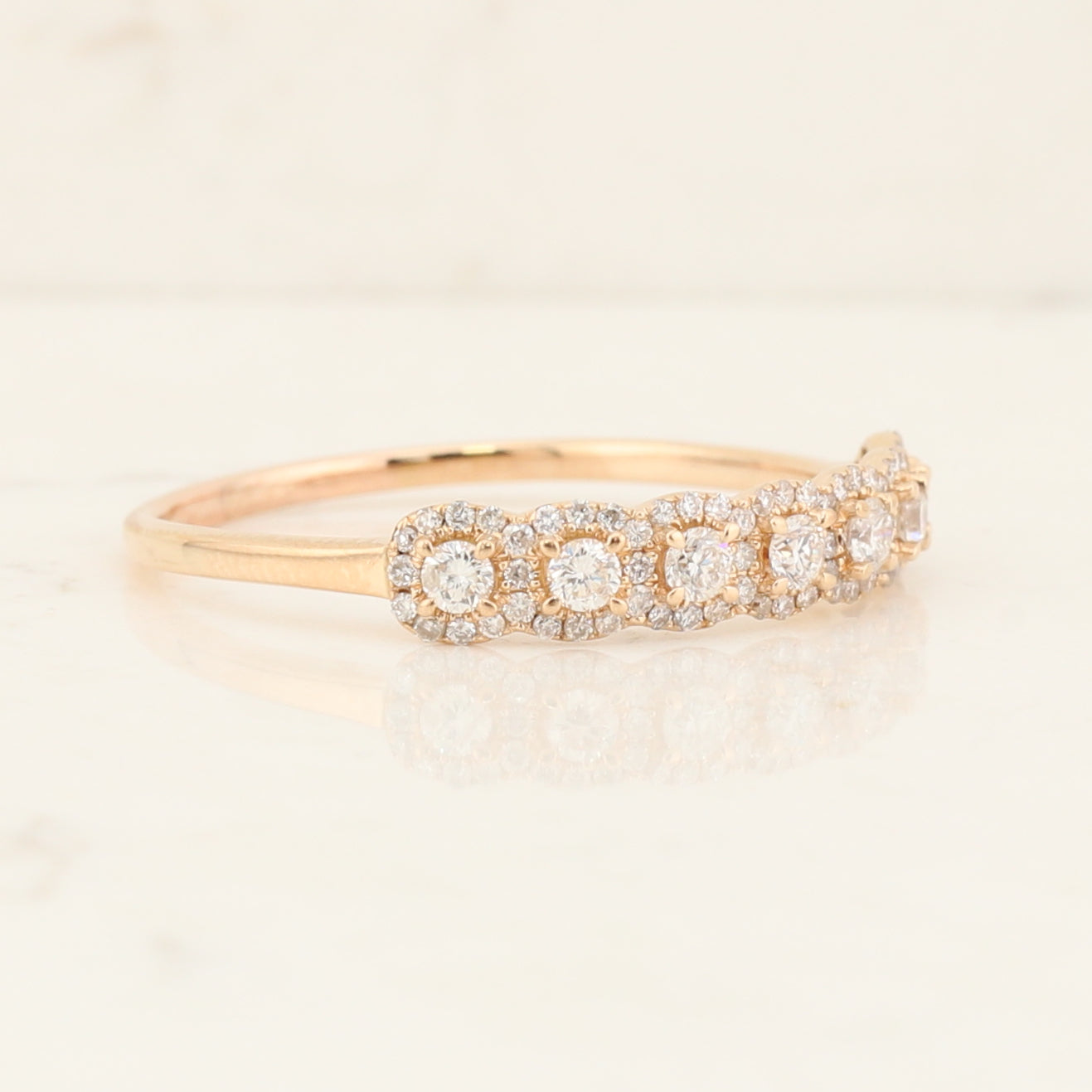 14kt Rose Gold Halo Band