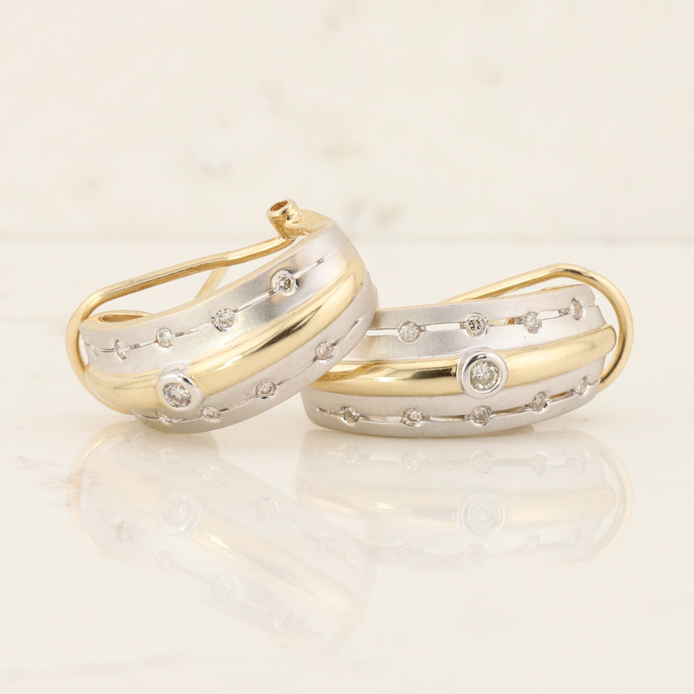 Two-tone Diamond Earrings