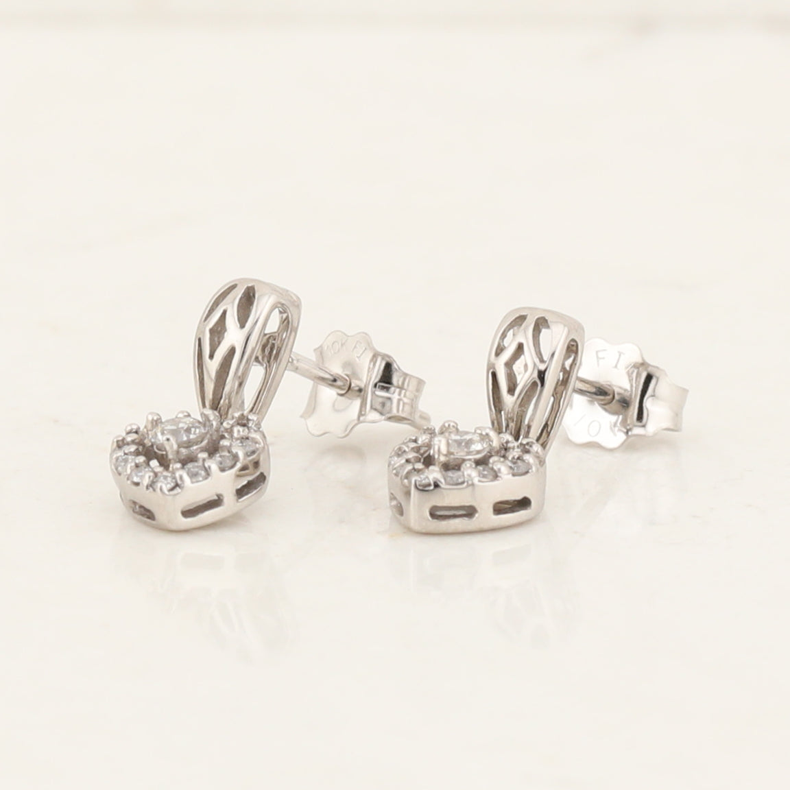 Diamond Heart Drop Earrings