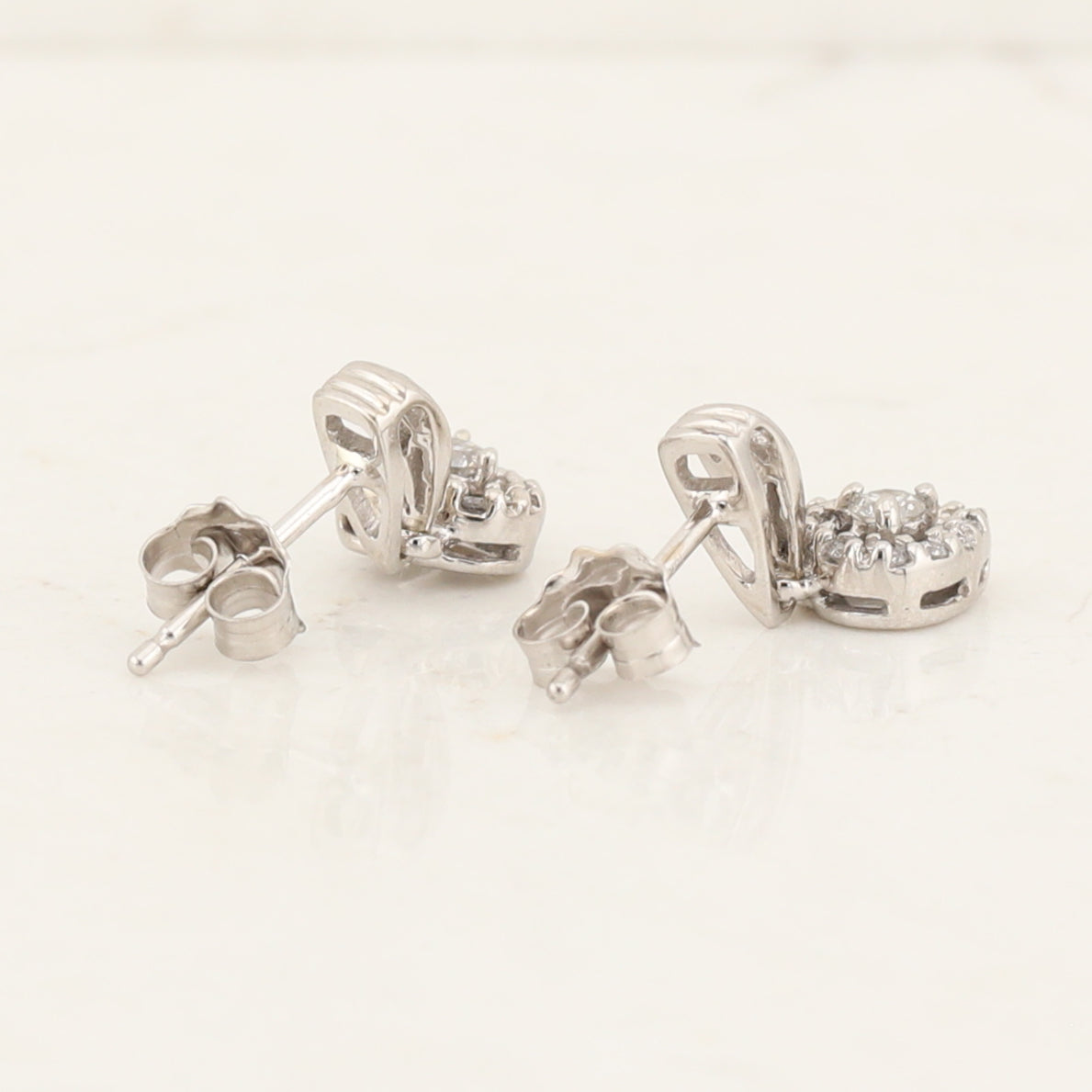 Diamond Heart Drop Earrings