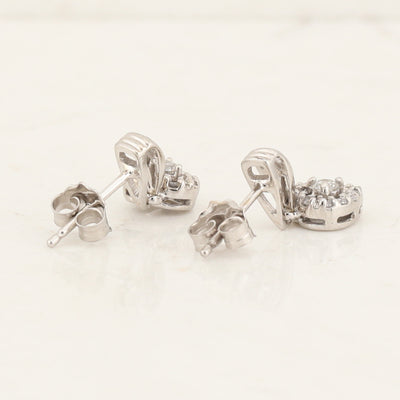 Diamond Heart Drop Earrings
