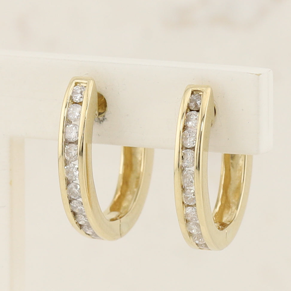Diamond Huggie Hoop Earrings
