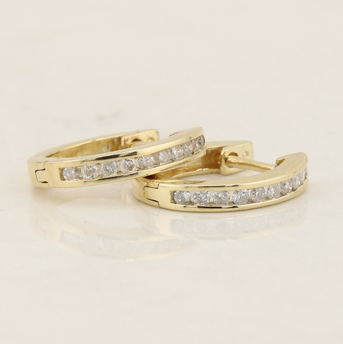 Diamond Huggie Hoop Earrings