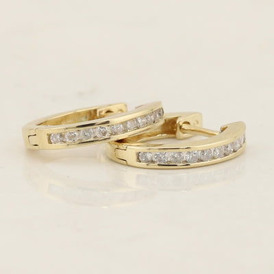 Diamond Huggie Hoop Earrings