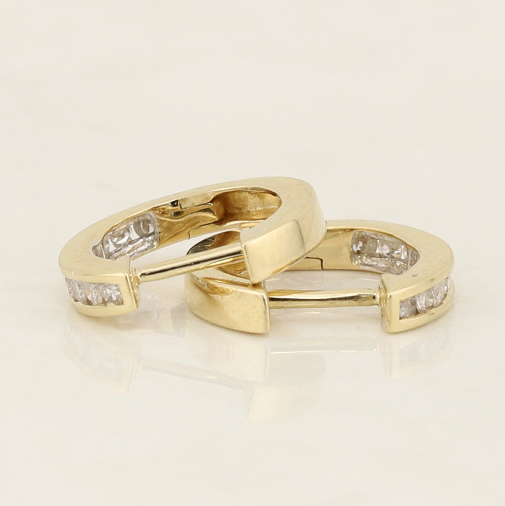 Diamond Huggie Hoop Earrings