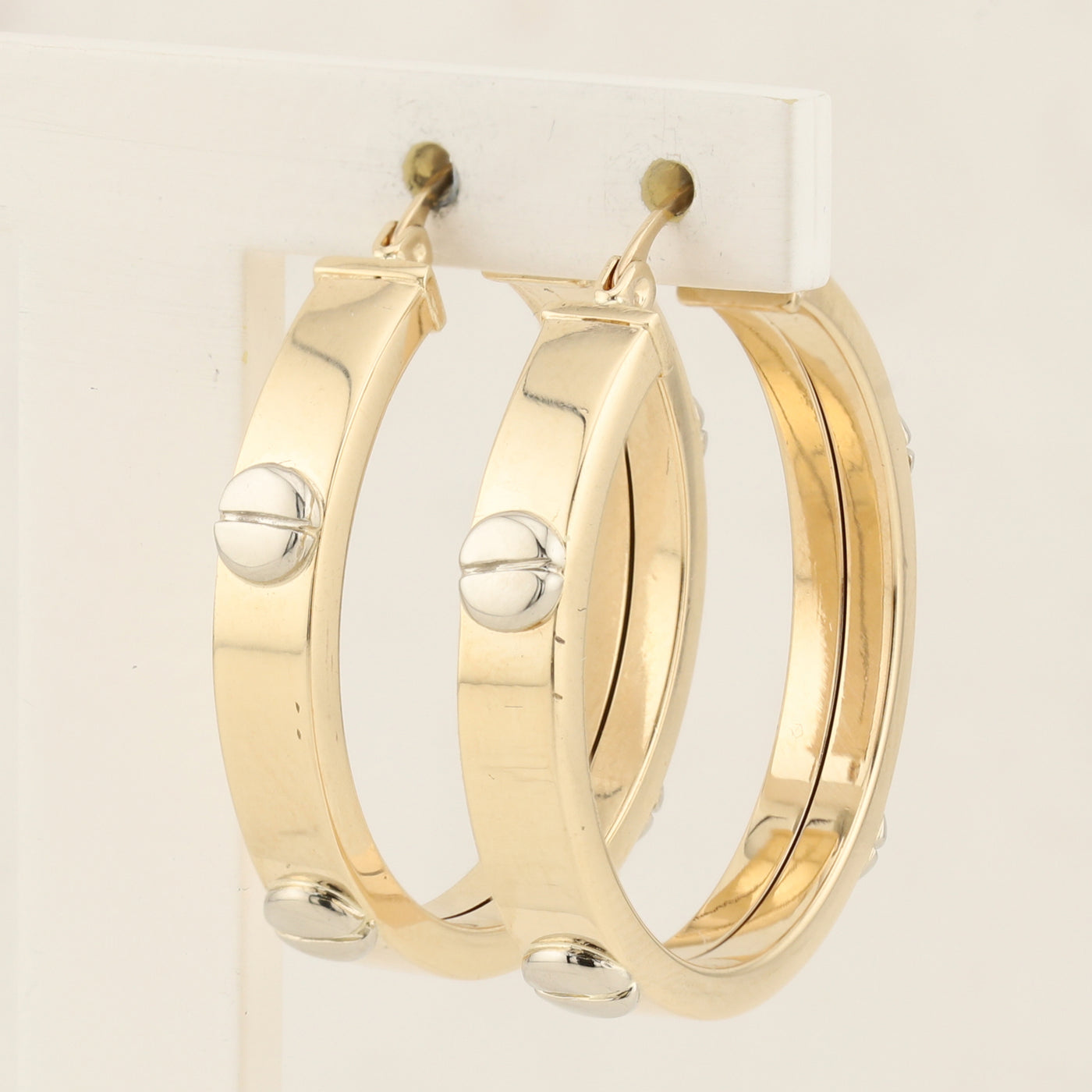 Yellow & White Gold Hoop Earrings