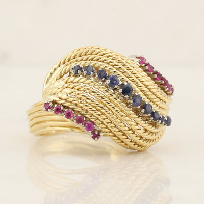18kt Ruby and Sapphire Ring
