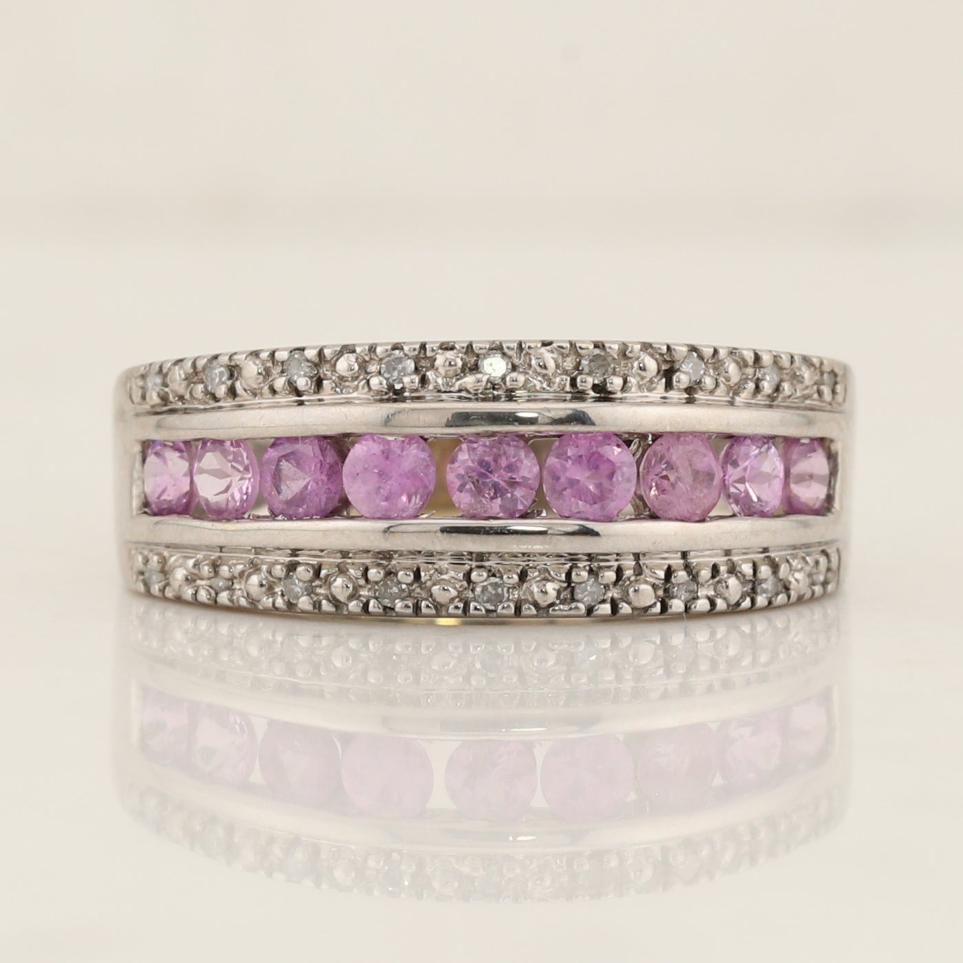 Pink Sapphire & Diamond RIng