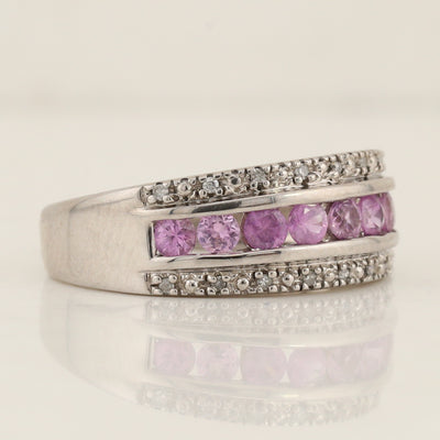 Pink Sapphire & Diamond RIng