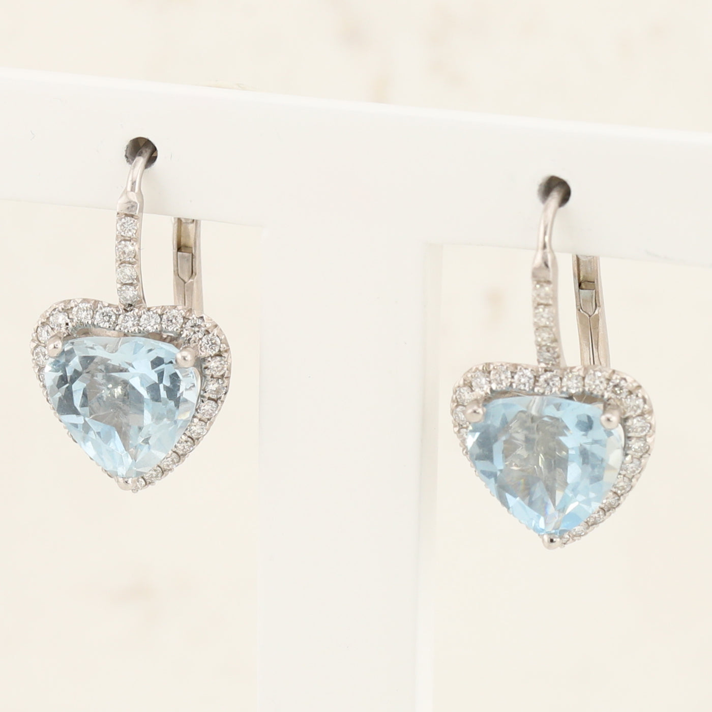 Heart Aquamarine Earrings