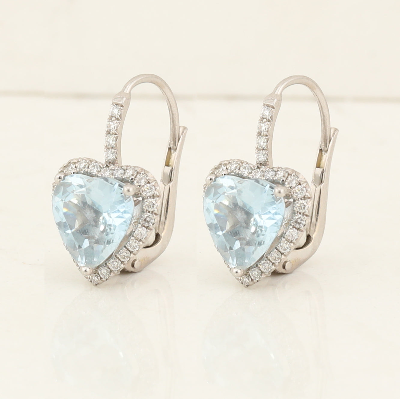 Heart Aquamarine Earrings