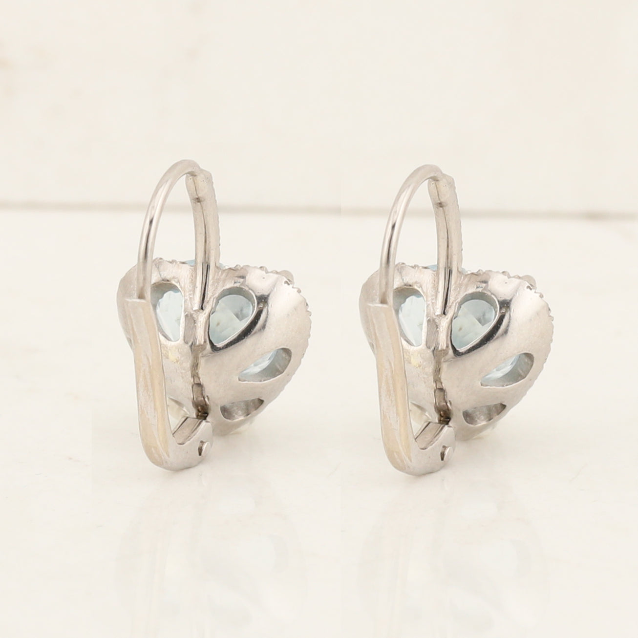 Heart Aquamarine Earrings