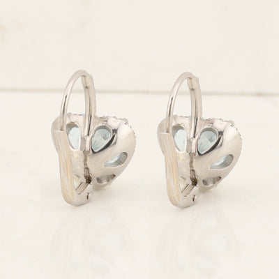 Heart Aquamarine Earrings