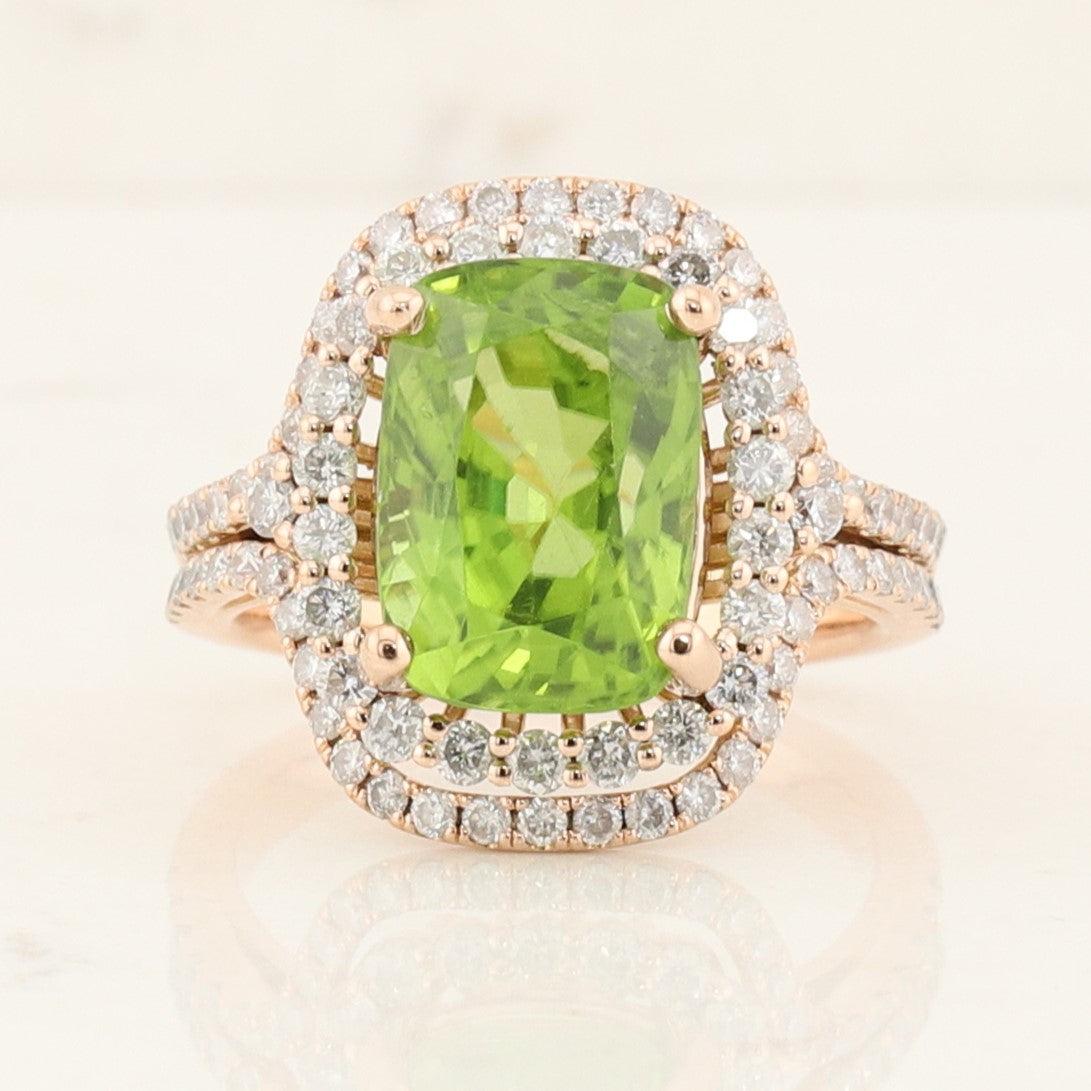 Peridot and Diamond Ring