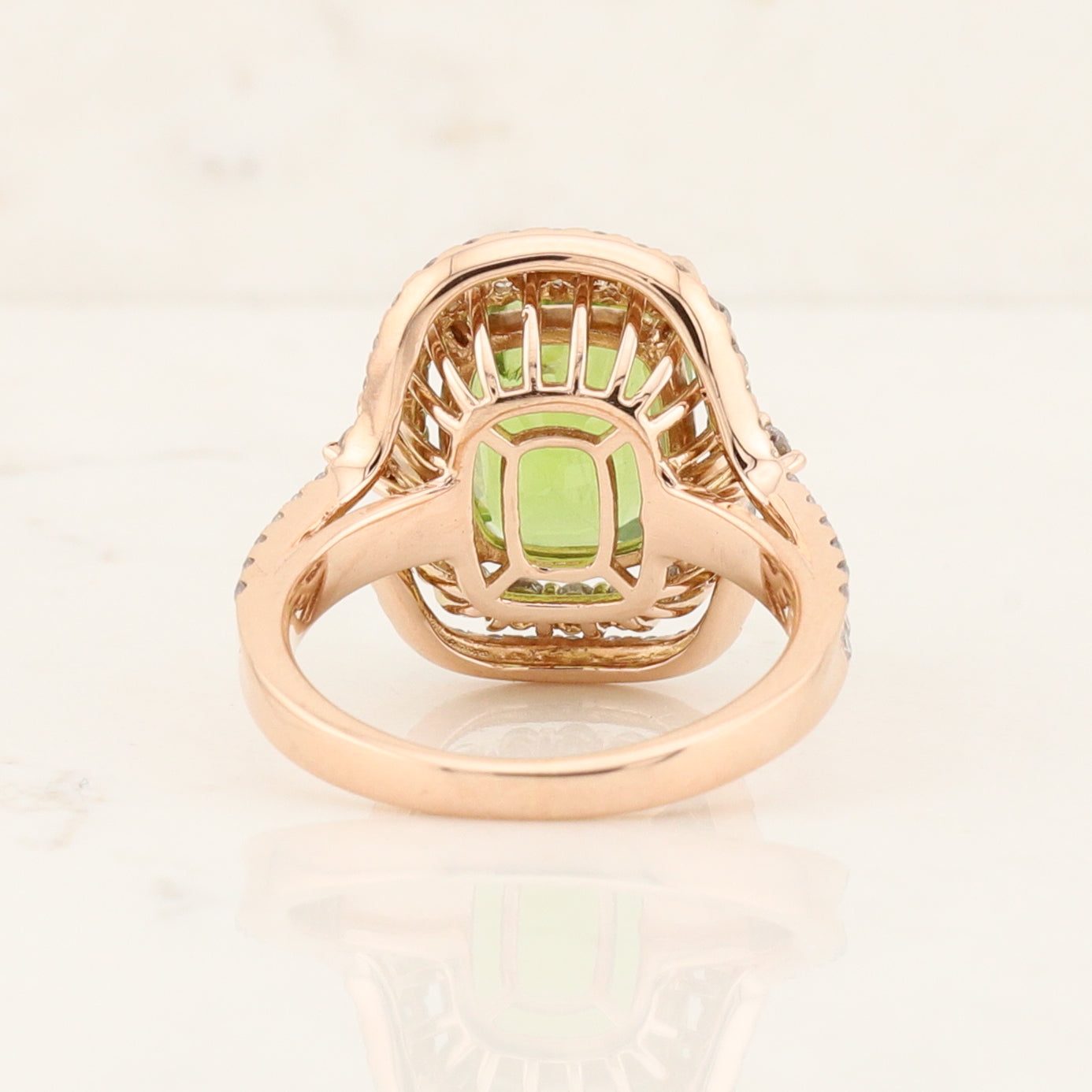 Peridot and Diamond Ring