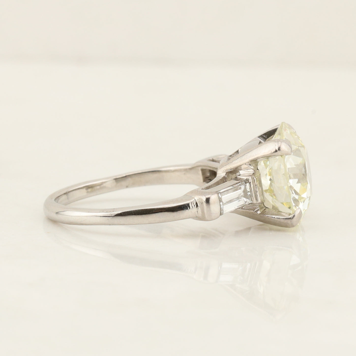 Platinum 3.39ct Transitional Cut Diamond Ring
