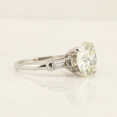 Platinum 3.39ct Transitional Cut Diamond Ring