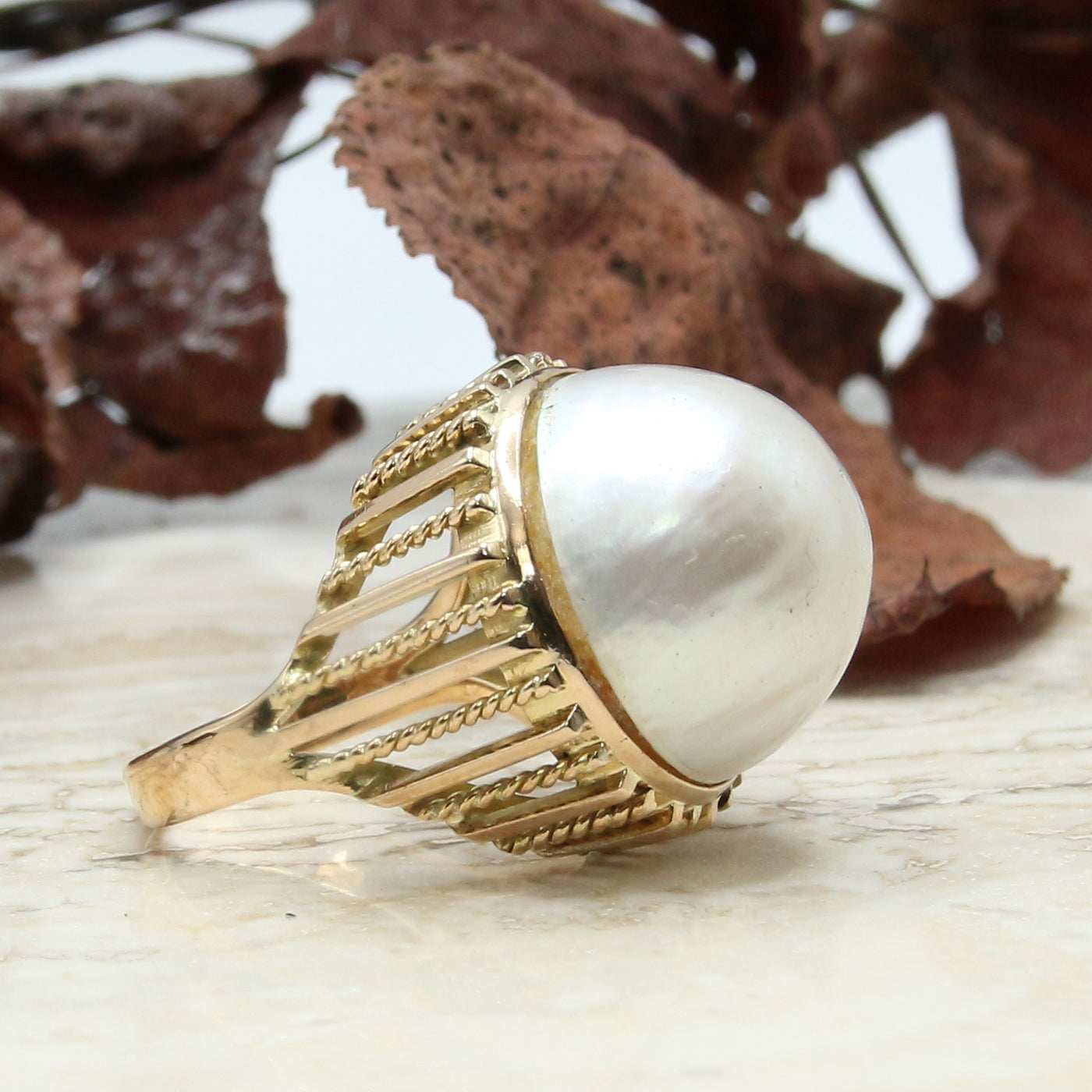 High Set Mabe Pearl RIng