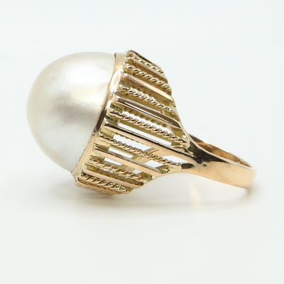 High Set Mabe Pearl RIng