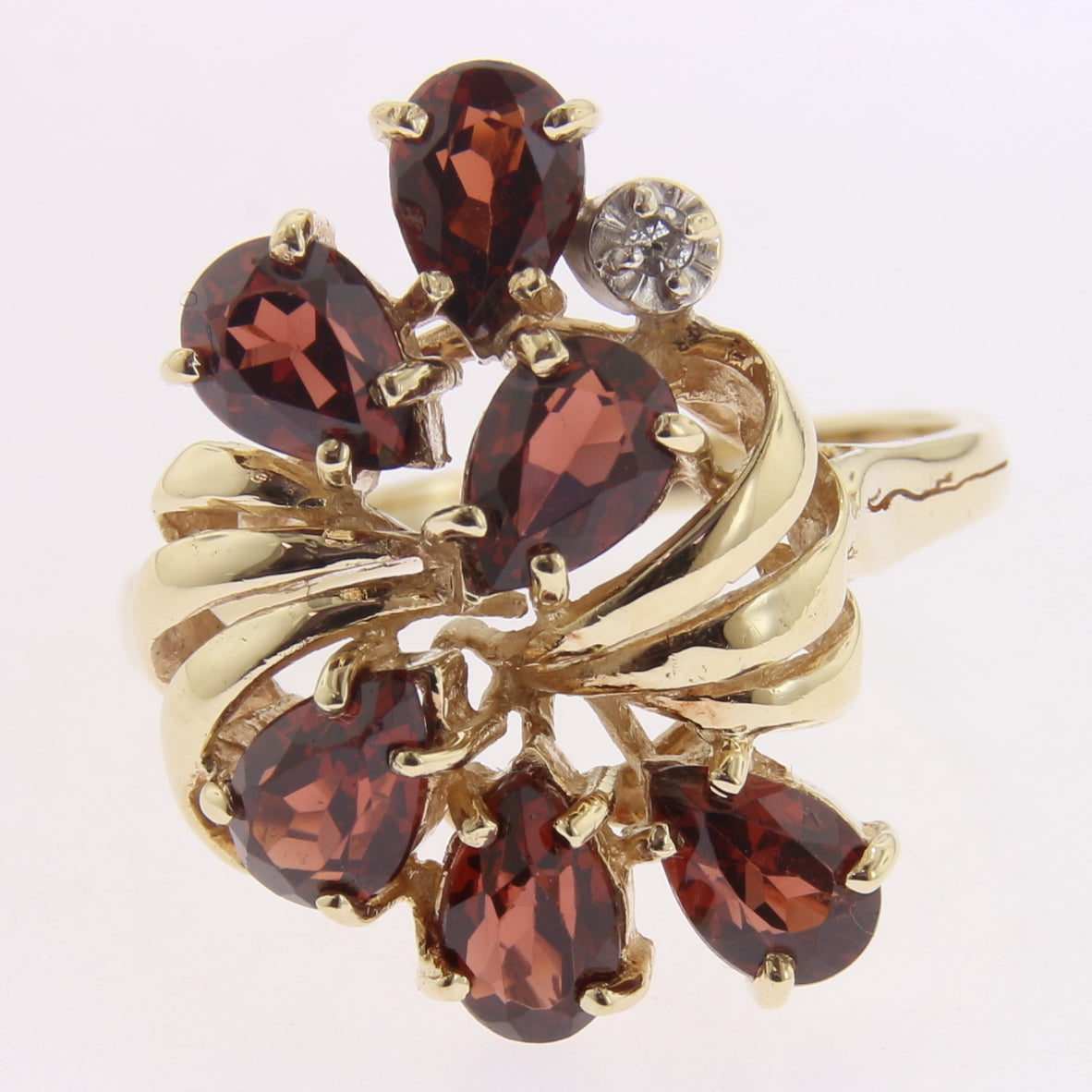 Garnet Cluster Ring