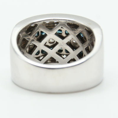 Blue and White Diamond Ring