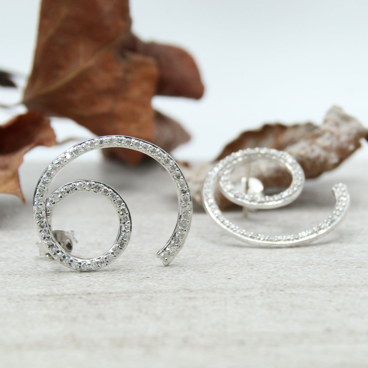 Diamond Swirl Earrings