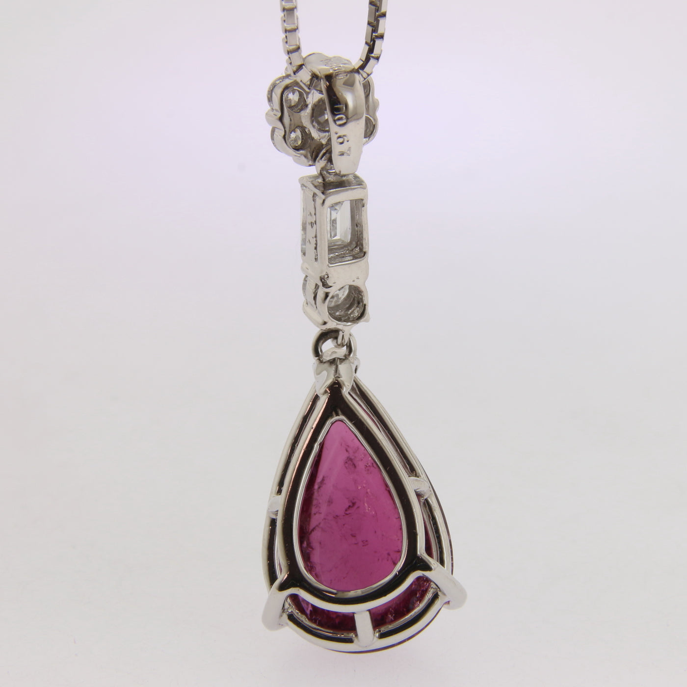 Pink Tourmaline & Diamond Pendant