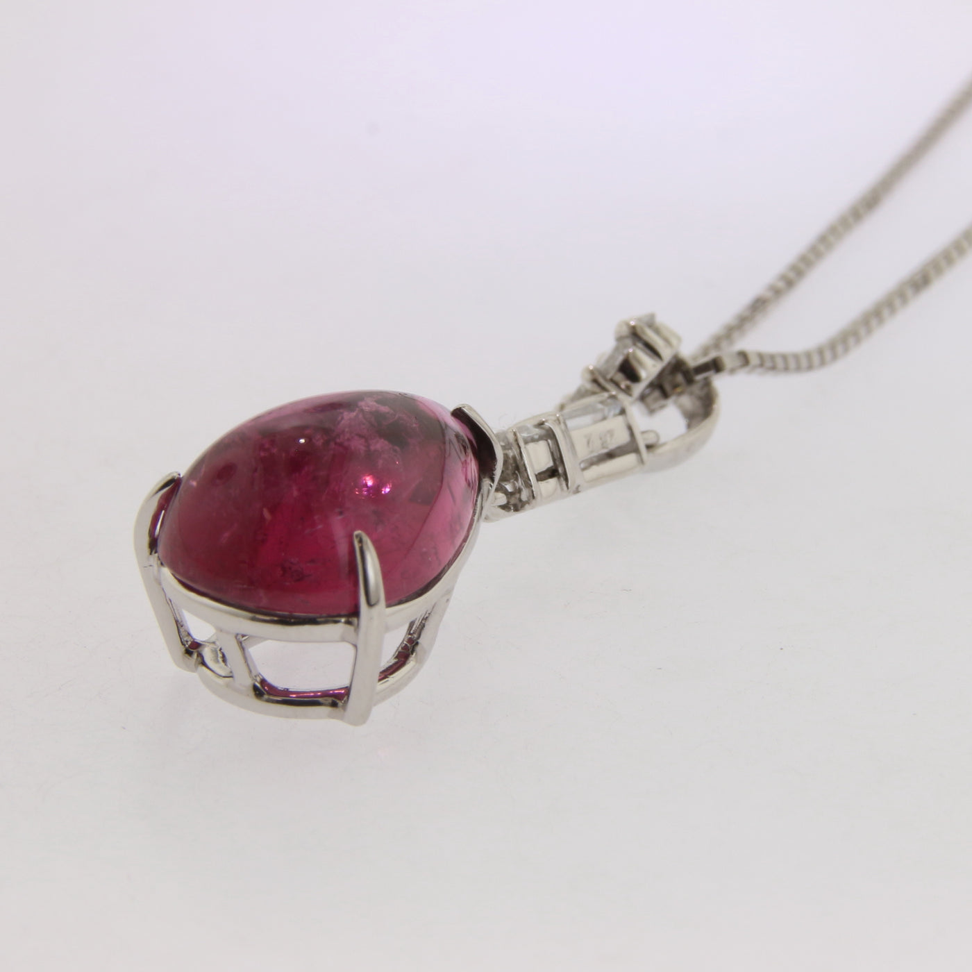 Pink Tourmaline & Diamond Pendant