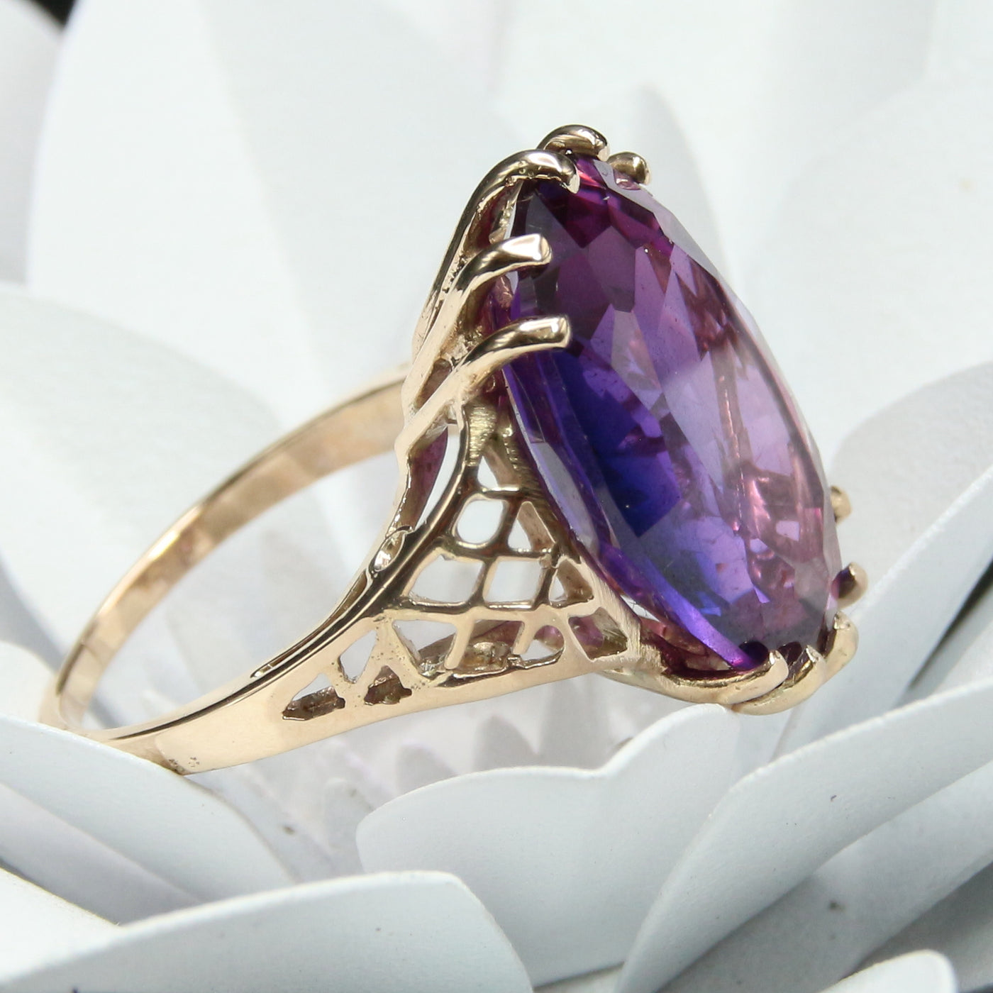 Synthetic Purple Sapphire Ring
